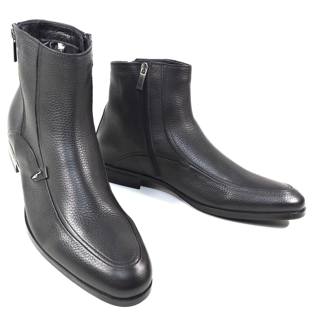 GOODMAN 🇮🇹 MEN'S BLACK SOFT LEATHER COMFORT WINTER ANKLE BOOTS